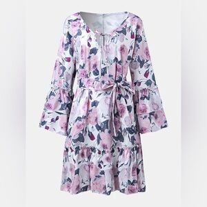 NWOT To My Lovers Women's Bohemian Floral Ruffle Print Boho Mini Dress